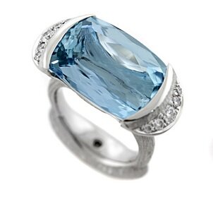 Best Use of Platinum & Color: aquamarine and diamond platinum ring by Michael Endlich Best Use of Platinum & Color: aquamarine and diamond platinum ring by Michael Endlich